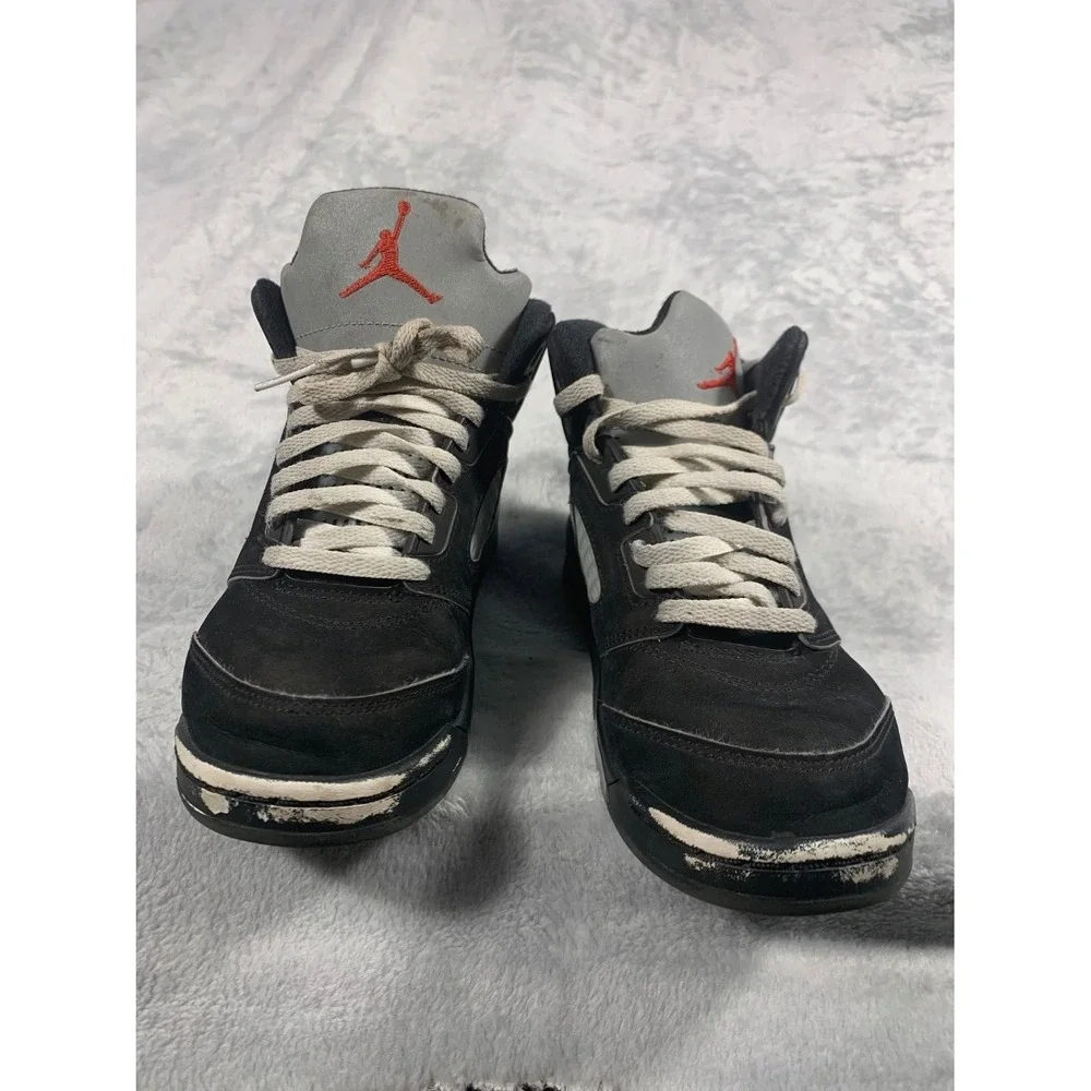 Vintage Jordan Air 5 Retro Metallic Black Silver Youth HF3978-001 US 3Y